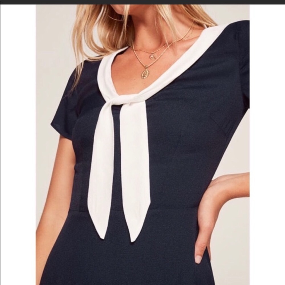 Reformation Sailor Dress Navy blue Limestone Dress